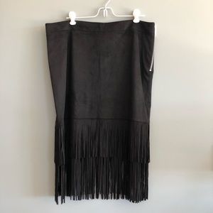 Black Fringe Skirt